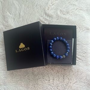 Lagos Lapis Silver Station Bead Bracelet